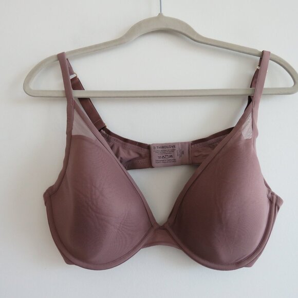 THIRDLOVE 24/7 Classic Contour Plunge Bra in Twighlight - Size 38D - Picture 2 of 14